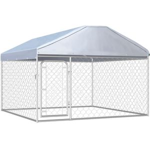 vidaXL Hondenkennel voor buiten met dak 200x200x135 cm