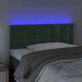vidaXL Hoofdbord LED 100x5x78/88 cm fluweel donkergroen