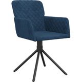 vidaXL Eetkamerstoelen draaibaar 2 st fluweel blauw