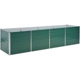 vidaXL Plantenbak verhoogd 320x80x77 cm gegalvaniseerd staal groen