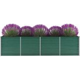 vidaXL Plantenbak verhoogd 320x80x77 cm gegalvaniseerd staal groen