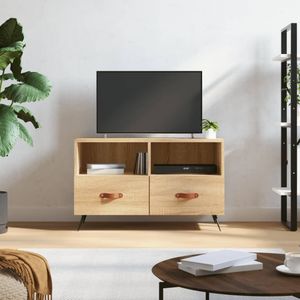 VidaXL TV-meubel 80x36x50 cm - Bewerkt Hout Sonoma Eiken