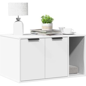 vidaXL Kattenbakkast 80x50x45 cm bewerkt hout wit