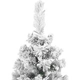 vidaXL Kunstkerstboom met sneeuw smal 150 cm PVC groen