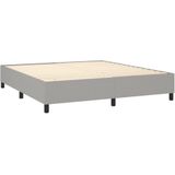 vidaXL Boxspring met matras stof lichtgrijs 180x200 cm