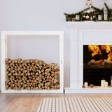 vidaXL Haardhoutrek 100x25x100 cm massief grenenhout wit
