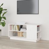 VidaXL TV-meubel 80x35x40,5 cm Massief Grenenhout Wit