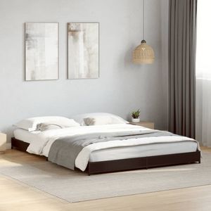 vidaXL Bedframe bewerkt hout metaal zwart 120x190 cm