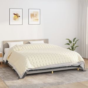 vidaXL Verzwaringsdeken 235x290 cm 11 kg stof lichtcrèmekleurig