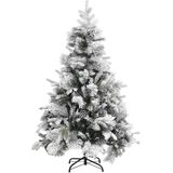 vidaXL Kerstboom met dennenappels en sneeuw 150 cm PVC en PE