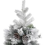 vidaXL Kerstboom met dennenappels en sneeuw 150 cm PVC en PE
