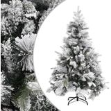 vidaXL Kerstboom met dennenappels en sneeuw 150 cm PVC en PE