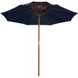 VidaXL Dubbeldekker Parasol Houten Paal 270 cm Blauw