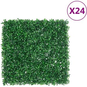 vidaXL Hek met kunstheester 24 st 50x50 cm groen