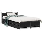 vidaXL Bedframe met lades bewerkt hout zwart 90x190 cm