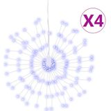 vidaXL Kerstverlichting vuurwerk 4 st 140 LED's 17 cm blauw