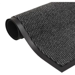 vidaXL - Droogloopmat - rechthoekig - getuft - 80x120 - cm - antraciet