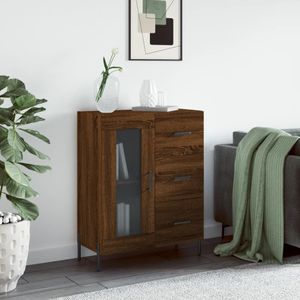 vidaXL - Dressoir,5x34x90 - cm - bewerkt - hout - bruin - eikenkleur