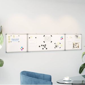 vidaXL Whiteboard magnetisch inklapbaar 200x40x1,7 cm aluminium