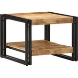 vidaXL Salontafel 50x50x38 cm massief ruw hout mango