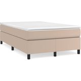 vidaXL Boxspring met matras kunstleer cappuccinokleurig 120x190 cm