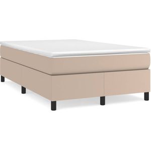 vidaXL Boxspring met matras kunstleer cappuccinokleurig 120x190 cm