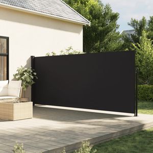 vidaXL Windscherm uittrekbaar 180x600 cm zwart