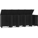 vidaXL - Containerberging - voor - 5 - containers - 345x79x117 - cm - staal - zwart