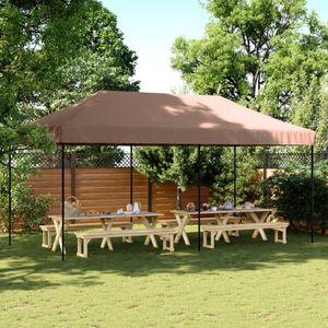 vidaXL Partytent inklapbaar pop-up 580x292x315 cm bruin