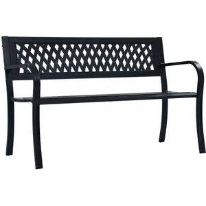 vidaXL Tuinbank 125 cm staal zwart