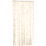 vidaXL-Vliegengordijn-56x185-cm-chenille-beige-en-wit