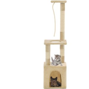 vidaXL Kattenkrabpaal met sisal krabpalen 109 cm beige