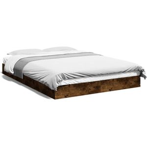 vidaXL Bedframe bewerkt hout gerookt eikenkleurig 140x190 cm