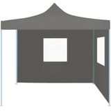 VidaXL Partytent Inklapbaar 2x2m Staal Antraciet + 2 Zijwanden