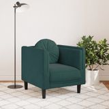 vidaXL Fauteuil met kussen fluweel donkergroen