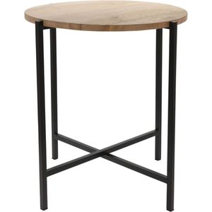 Ambiance Bijzettafel rond 45 cm hout en metaal