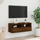 vidaXL Tv-wandmeubel 80x30x30 cm bewerkt hout bruin eikenkleur