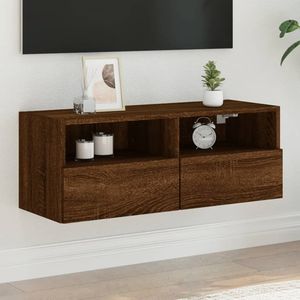 vidaXL Tv-wandmeubel 80x30x30 cm bewerkt hout bruineikenkleurig