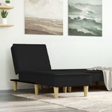 vidaXL Chaise longue stof zwart