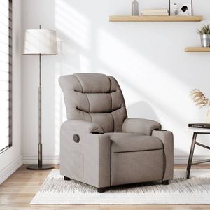 vidaXL Fauteuil verstelbaar stof taupe