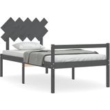 VidaXL Bedframe Massief Hout Grijs 100x200 cm