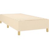 vidaXL Boxspring met matras stof crèmekleurig 90x190 cm