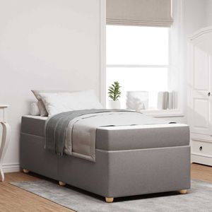 vidaXL Bedframe met matras Taupe 90 x 190 cm Stof