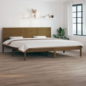 vidaXL-Bedframe-massief-grenenhout-honingbruin-200x200-cm