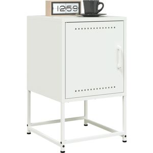 vidaXL - Nachtkastjes - 2 - st - 36x39x60,5 - cm - staal - wit