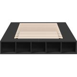 vidaXL Bedframe bewerkt hout zwart 120x190 cm
