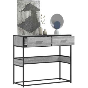 vidaXL Wandtafel 90x35x80 cm bewerkt hout grijs sonoma eikenkleurig