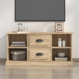 VidaXL Tv-meubel 99,5x35,5x48 cm - Bewerkt Hout - Sonoma Eikenkleurig