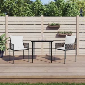 VidaXL Tuinstoelen met Kussens - 2 Stuks - 54x61x83 cm - Poly Rattan - Bruin