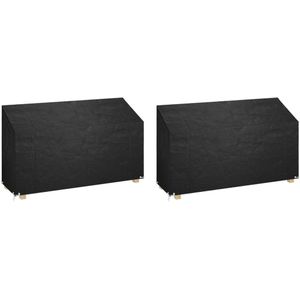 vidaXL Tuinbankhoezen 2 st 12 oogjes 210x70x70/88 cm polyetheen